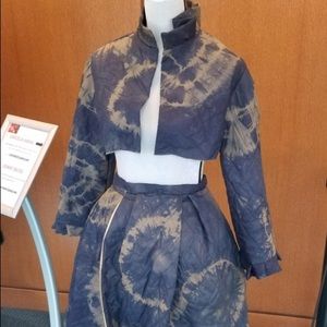 2 piece reversible skirt and the dyed jacket set.